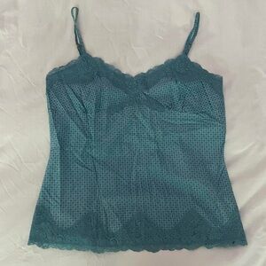 vintage 90s/2000s express design studio blue lace cami